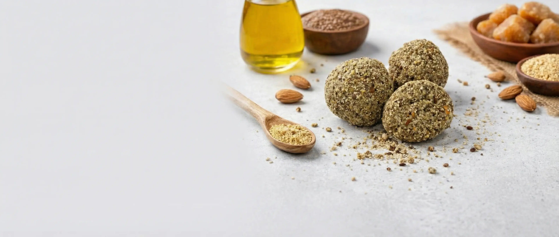 Traditional Alsi Ki Pinni made with flaxseed gur and premium nuts by Fully Organic