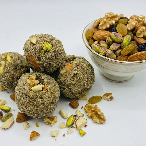 Traditional Alsi Ki Pinni made with flaxseed gur and premium nuts by Fully Organic Pakistan