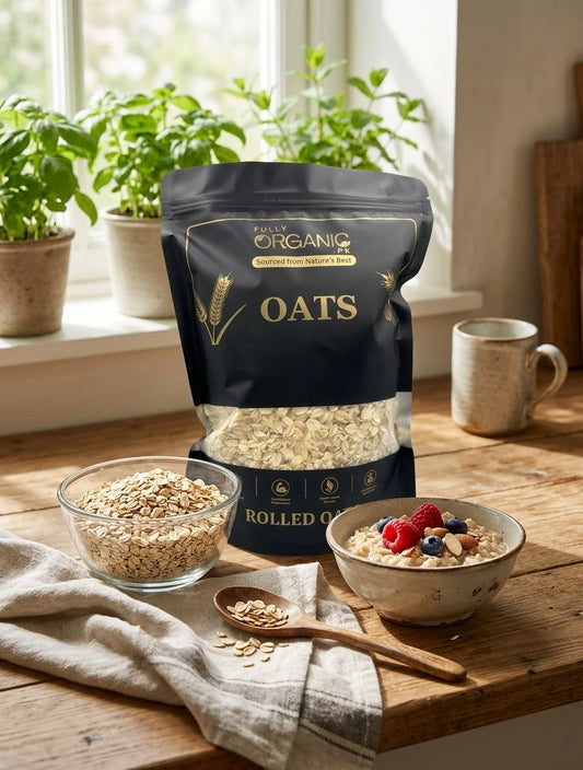 Fully Organic Premium White Oats for Healthy Breakfast and Oatmeal