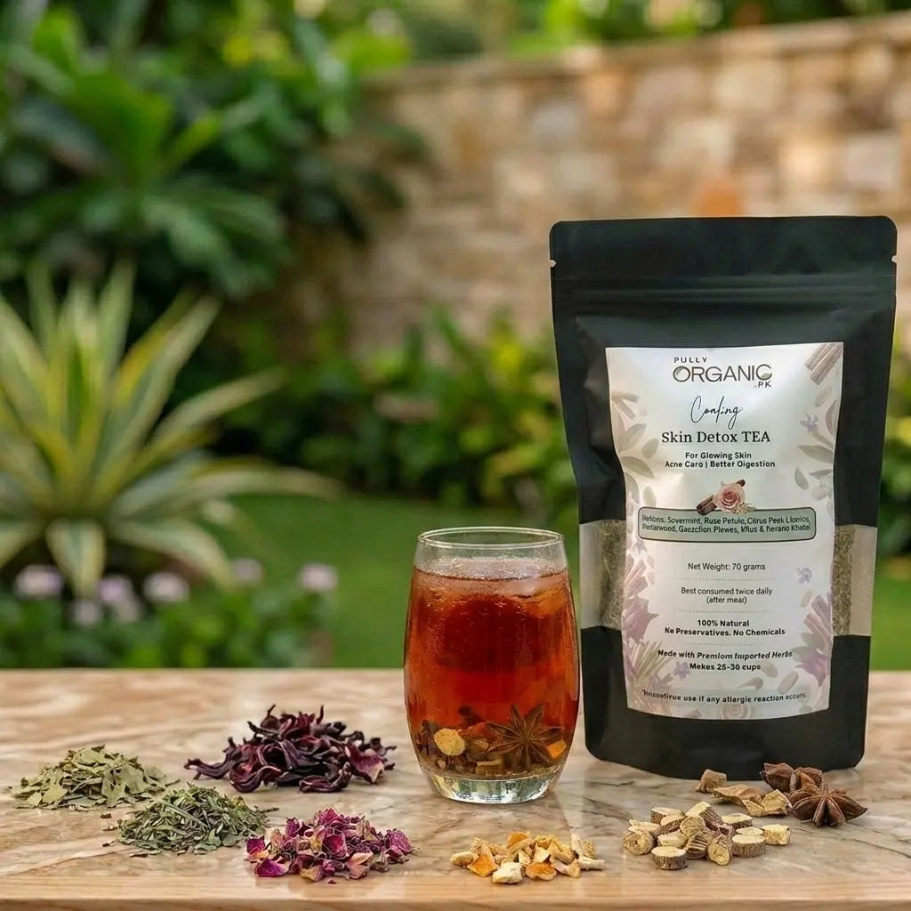 Herbal Skin Detox Tea with natural ingredients for healthy glowing skin